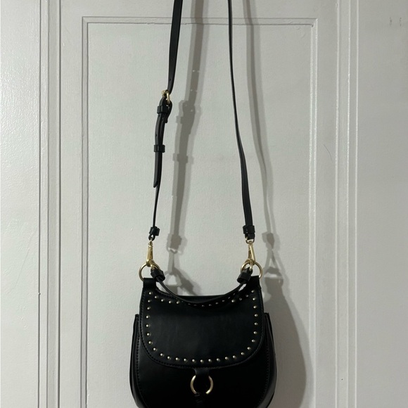 Zara NWOT vegan leather saddle bag black - Picture 3 of 6
